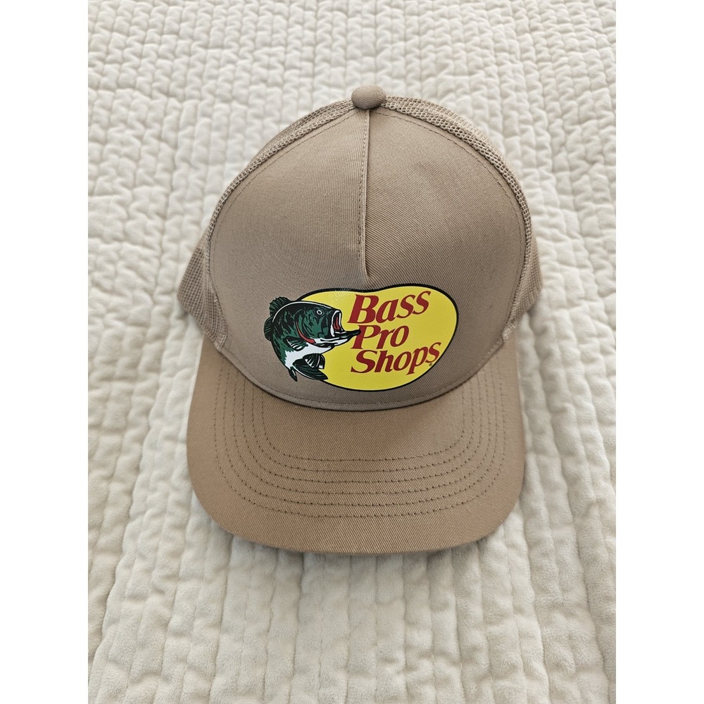 Bass Pro Shops Tan Men's Trucker Hat Mesh Snap Back Fishing Gorpcore One Size